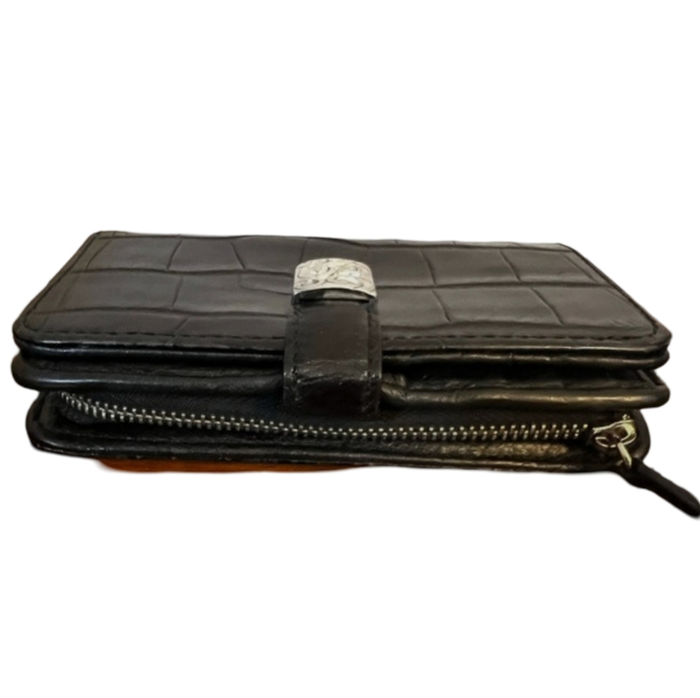 Brighton Black Croc-Embossed Women's Wallet - Picture 3 of 11